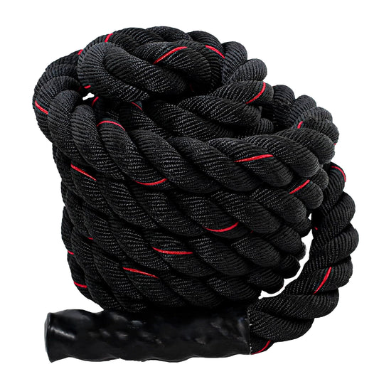 Battle Rope for Gym, Home, Heavy Battle Rope, 1.5 Inches Diameter (30 FT, Black-Red)