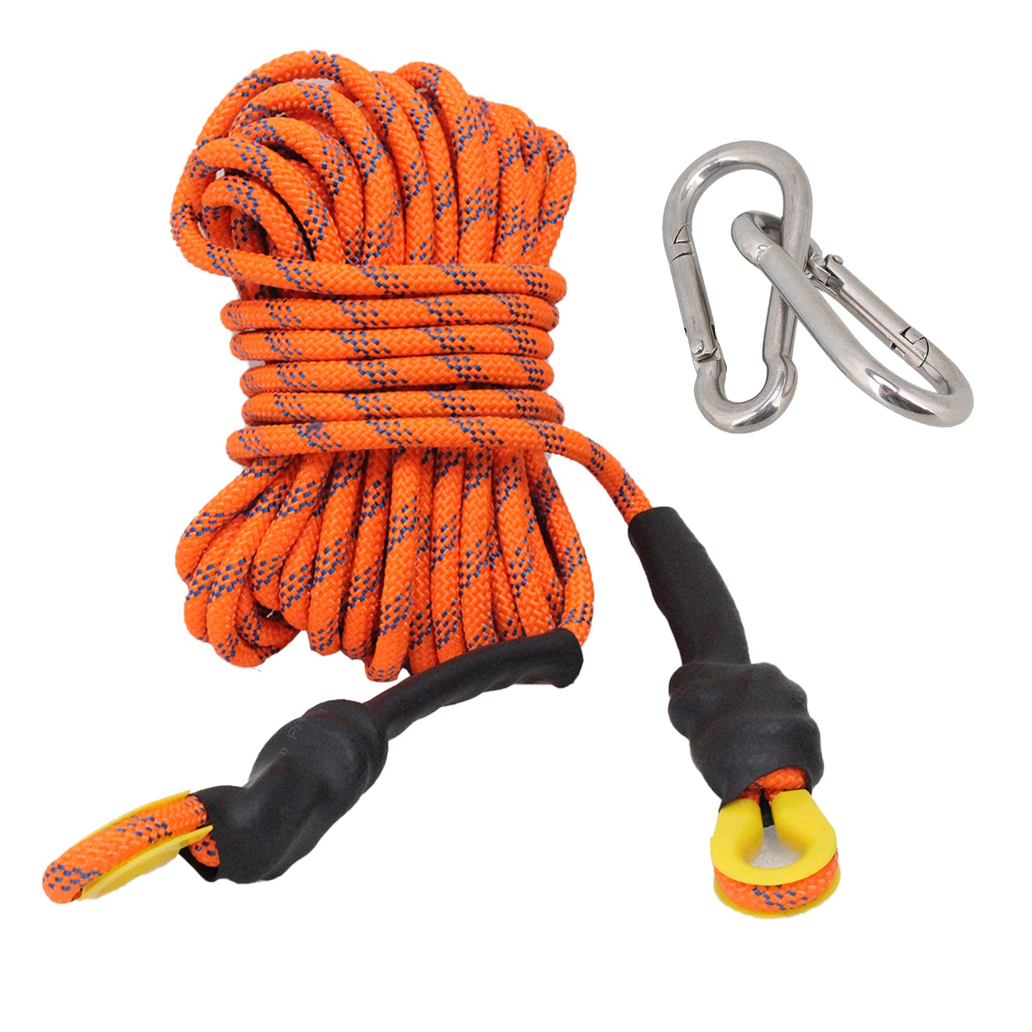 Kernmantle, Climbing Rope with Hook, 10 MM Static Hiking, Rescue and Parachute, Rappelling Rope, Mountaineering, Tensile Force Upto - 20 KN